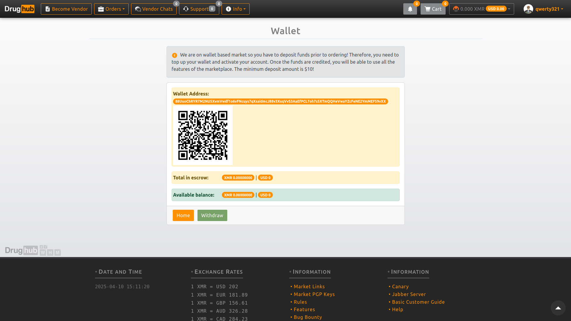 Monero Wallet Interface